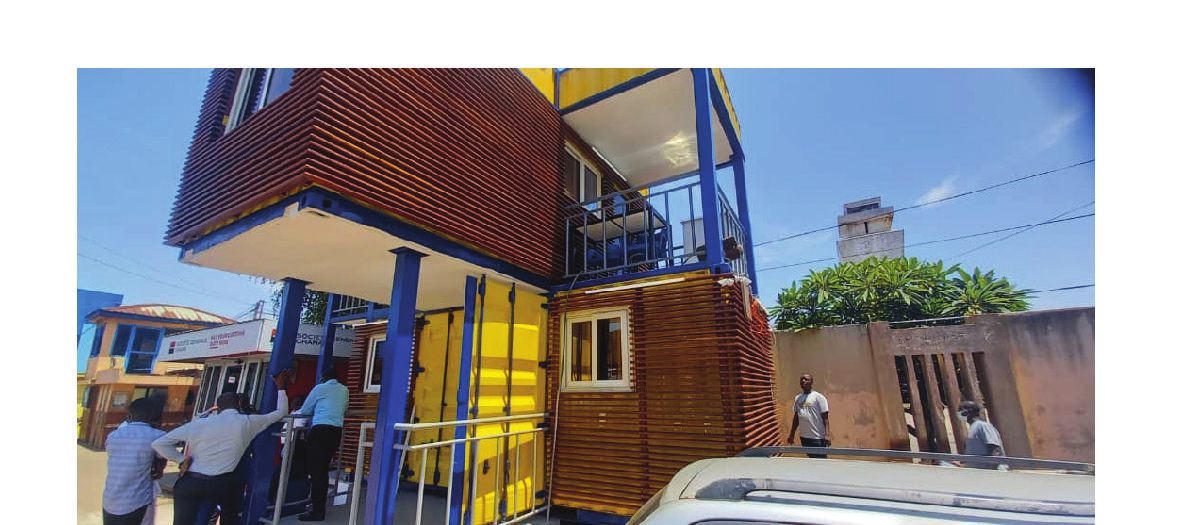 Modern container office for the Food and Drugs Authority, Aflao